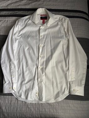 Club Room Men’s White Dress Shirt with Spread Collar